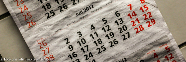 Ausschnitt aus einem Jahreskalender
